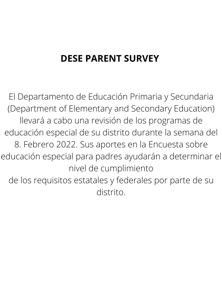 DESE  PARENT SURVEY (SPANISH) 